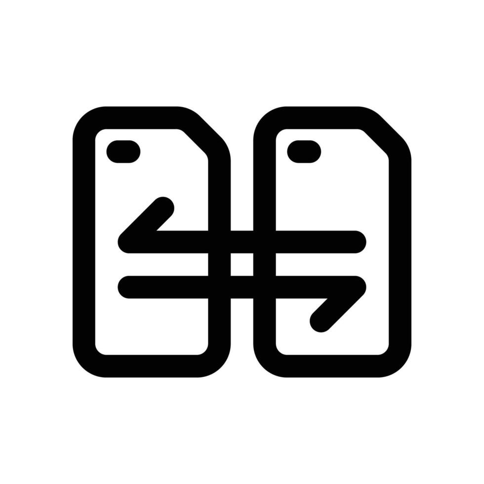 Datei Transfer Symbol. Vektor Linie Symbol zum Ihre Webseite, Handy, Mobiltelefon, Präsentation, und Logo Design.