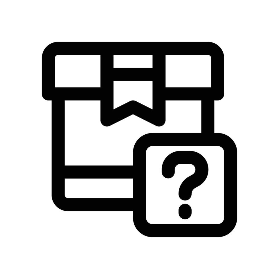 Frage Lieferung Symbol. Vektor Linie Symbol zum Ihre Webseite, Handy, Mobiltelefon, Präsentation, und Logo Design.
