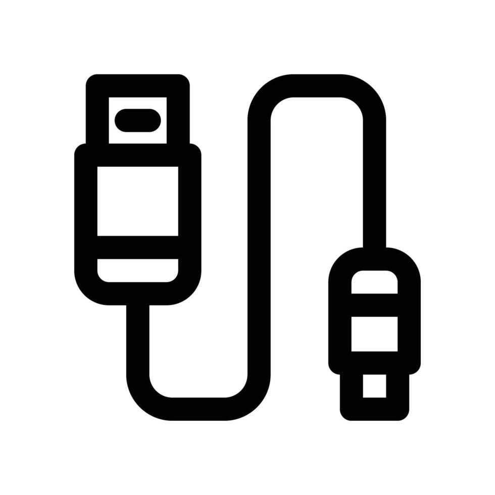 USB Kabel Symbol. Vektor Linie Symbol zum Ihre Webseite, Handy, Mobiltelefon, Präsentation, und Logo Design.