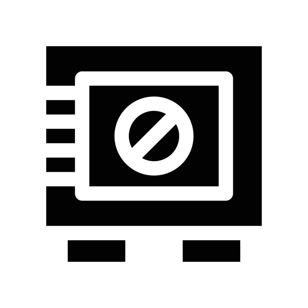 Safe Symbol. Vektor Glyphe Symbol zum Ihre Webseite, Handy, Mobiltelefon, Präsentation, und Logo Design.