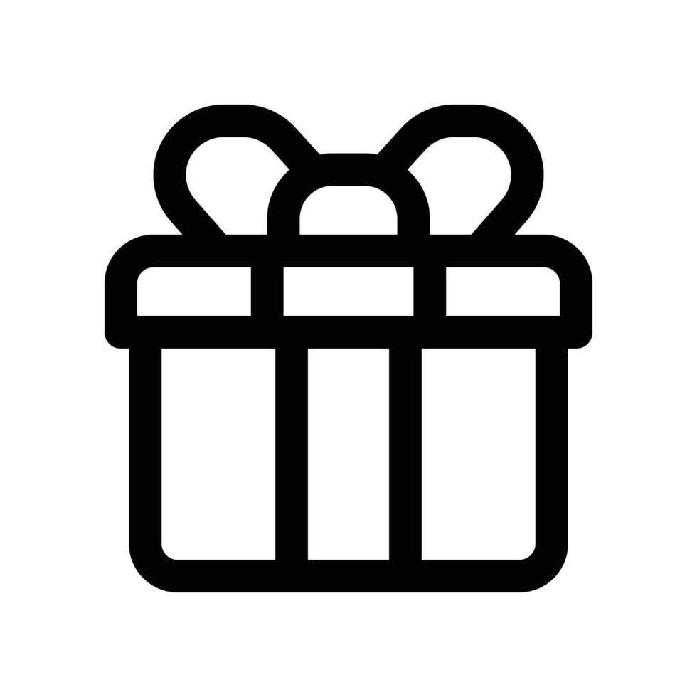 Geschenk Box Symbol. Vektor Linie Symbol zum Ihre Webseite, Handy, Mobiltelefon, Präsentation, und Logo Design.