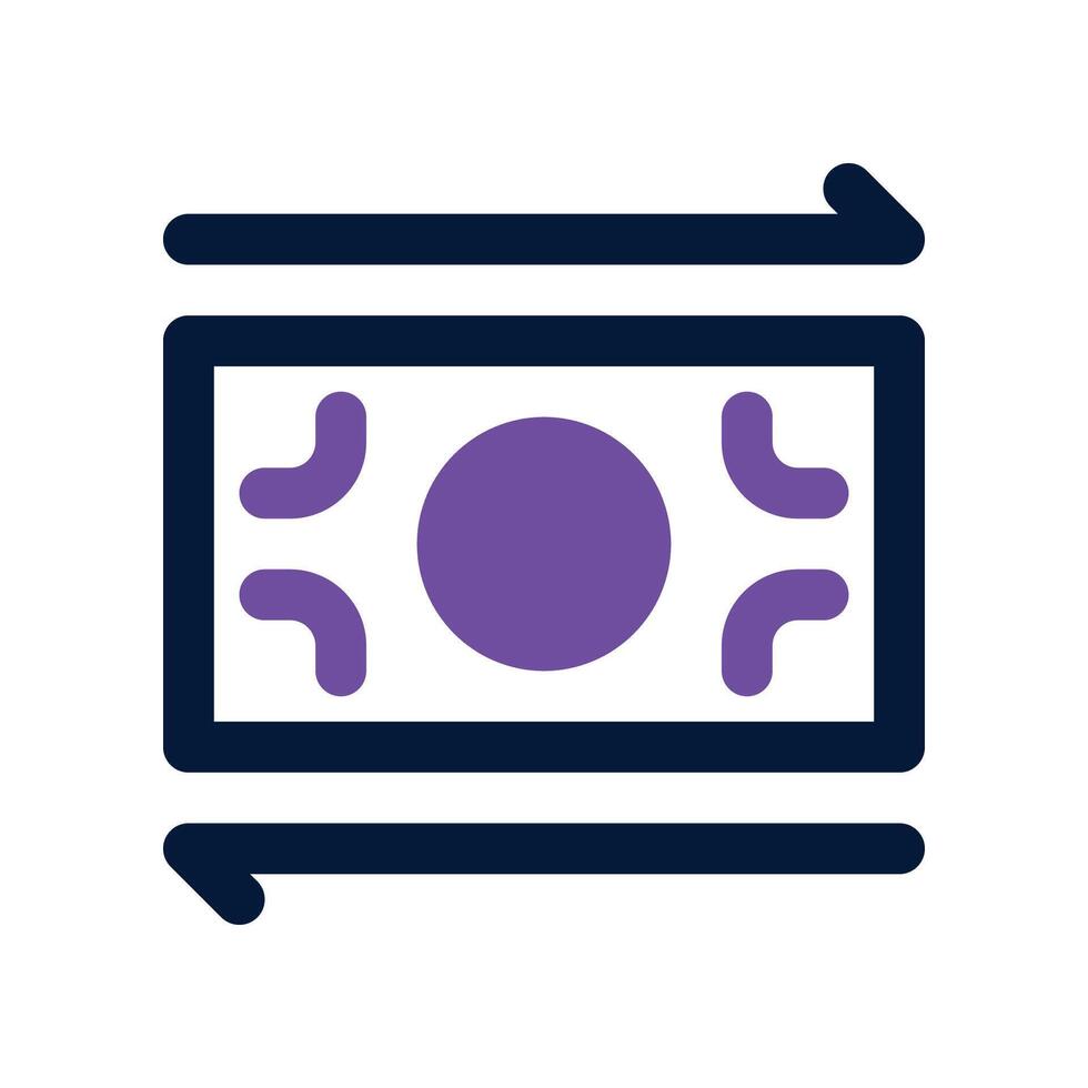 Geld Transfer Symbol. Vektor Dual Ton Symbol zum Ihre Webseite, Handy, Mobiltelefon, Präsentation, und Logo Design.
