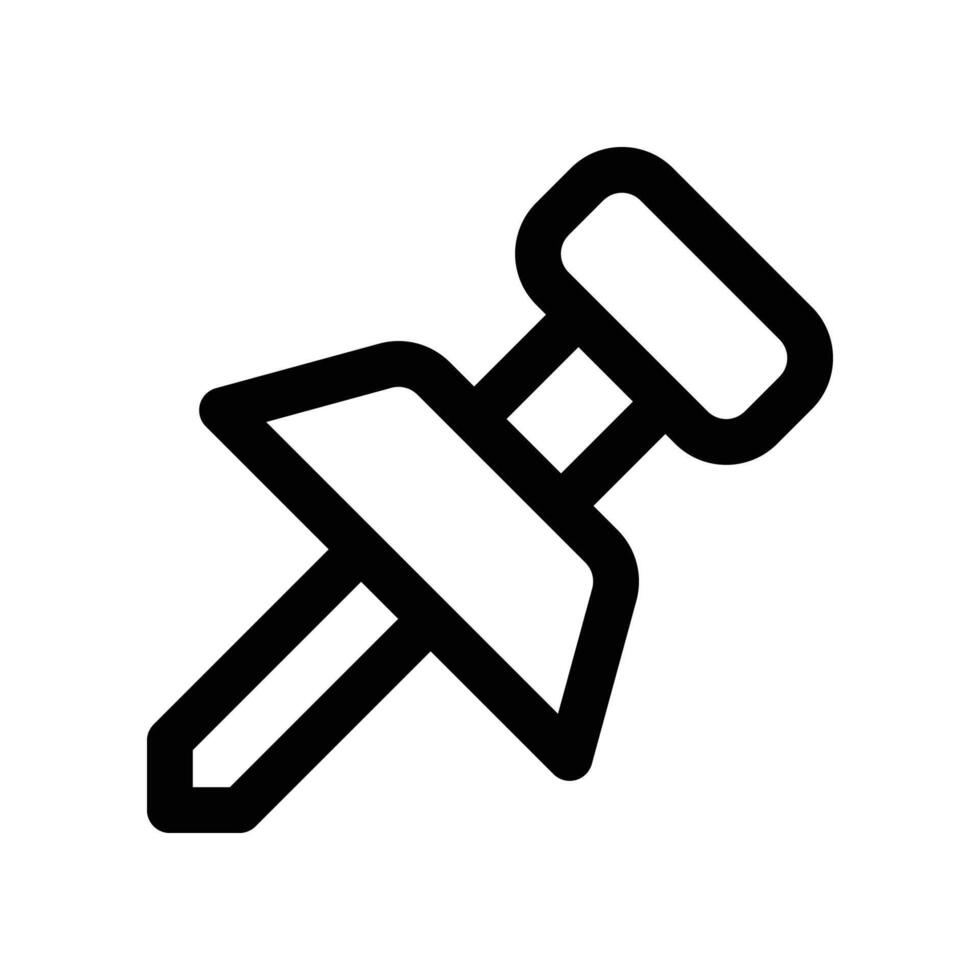 Stecknadel Symbol. Vektor Linie Symbol zum Ihre Webseite, Handy, Mobiltelefon, Präsentation, und Logo Design.