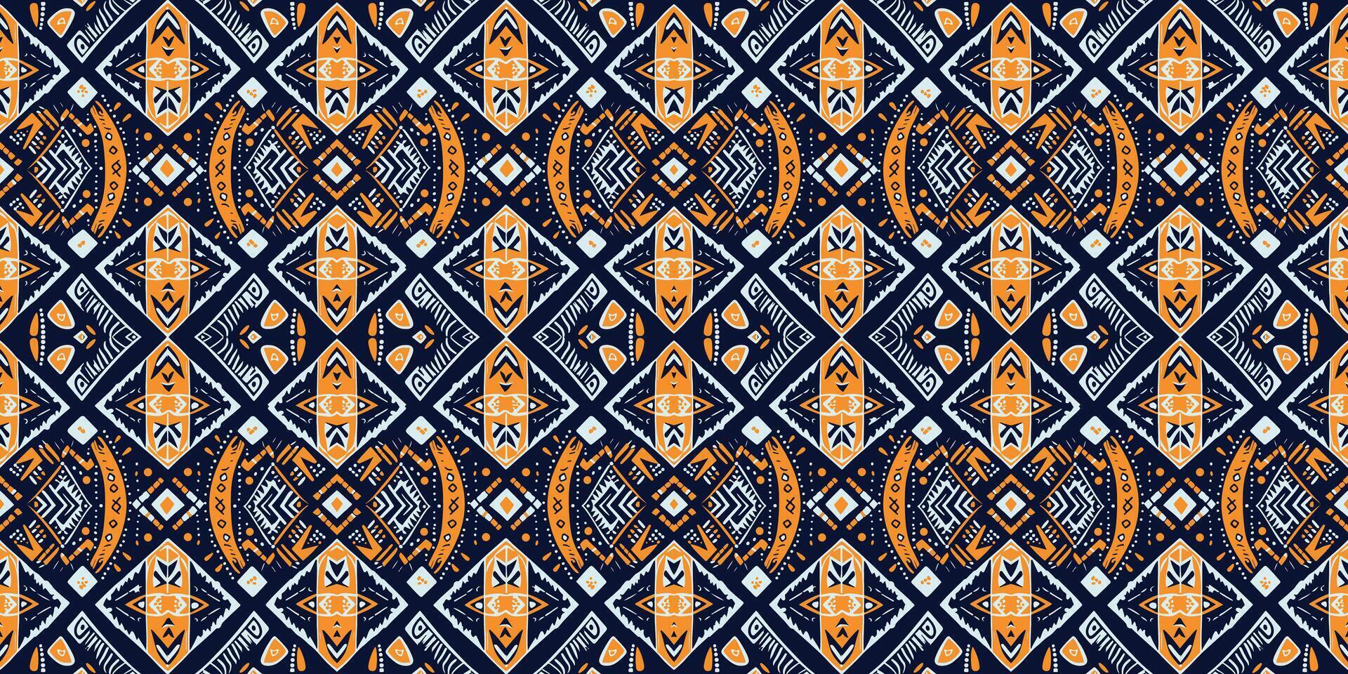 en sömlös mönster, geometrisk stam- mönster, geometrisk batik, ikat sömlös, aztec stil , etnisk boho sömlös mönster, lyx dekorativ textil- mönster., tyg, ridå, matta, batik broderi vektor