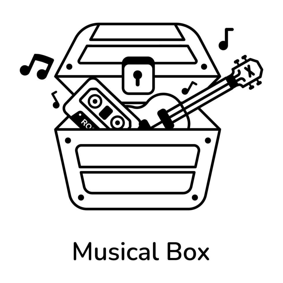 trendig musikalisk låda vektor