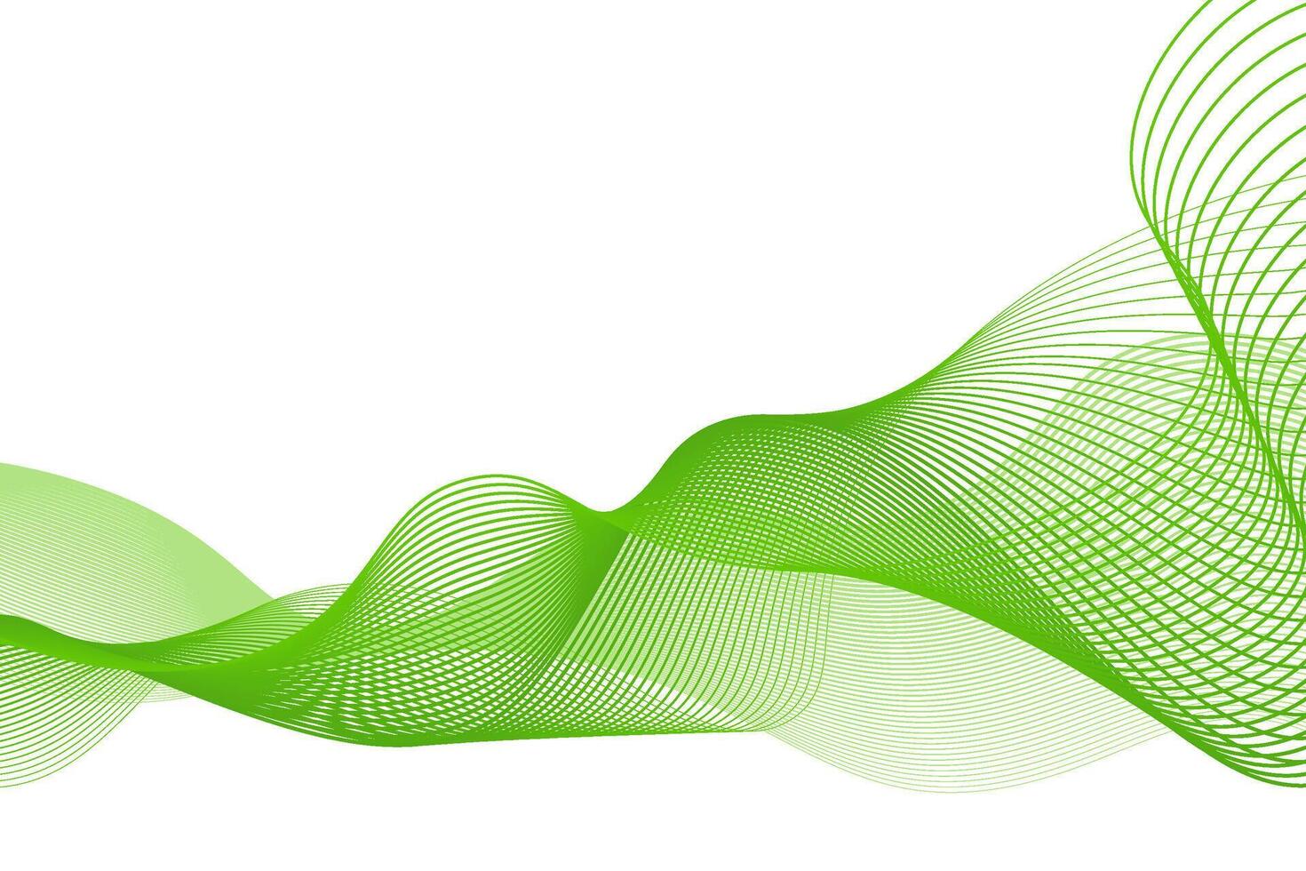abstrakt Grün wellig Streifen isoliert auf ein transparent Hintergrund. kreativ Linie Kunst Hintergrund, Welle Design. glücklich st. Patrick's Tag. Vektor Illustration.