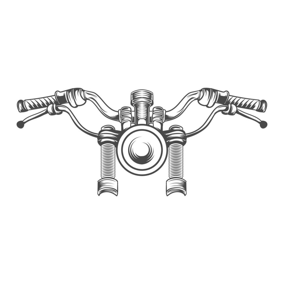 Motorrad Griff Bar Vorderseite Aussicht Zeichnung Vektor Design