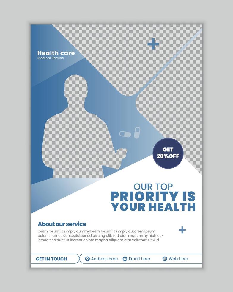 medizinisch Flyer Design Vorlage oder Klinik Poster Design, Gesundheitswesen Flyer zum drucken mit Layout vektor