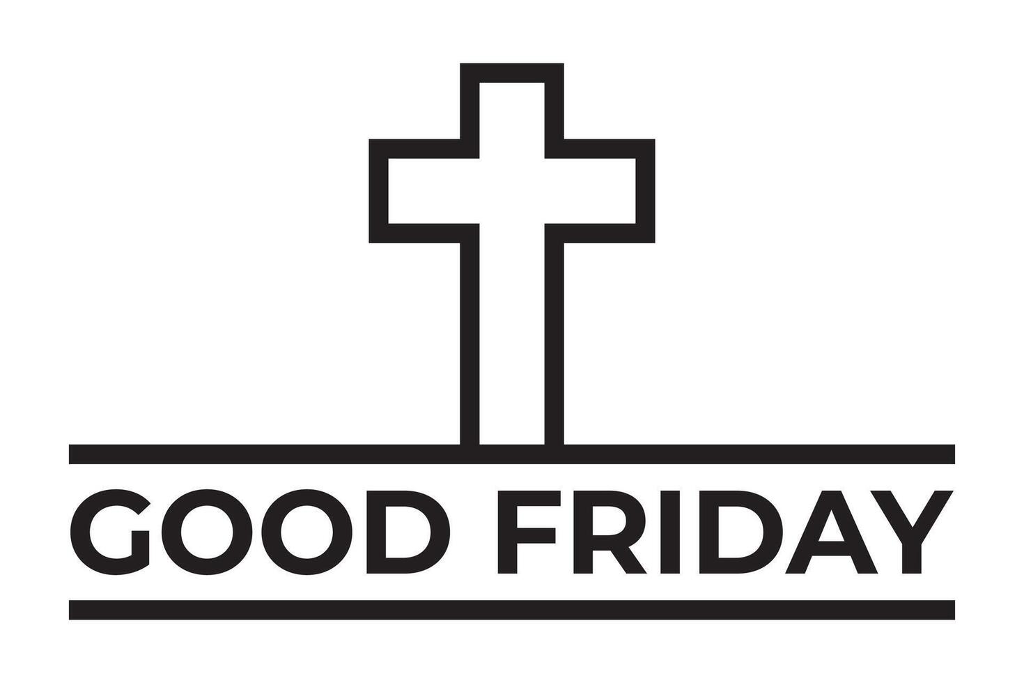 kristen svart korsa logotyp och ikon design för Bra fredag vektor