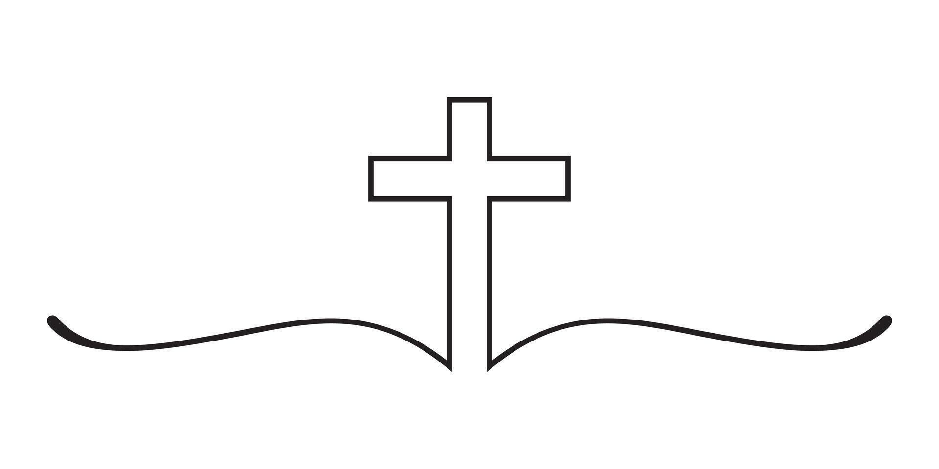 Christian schwarz Kreuz Logo und Symbol Design zum gut Freitag vektor