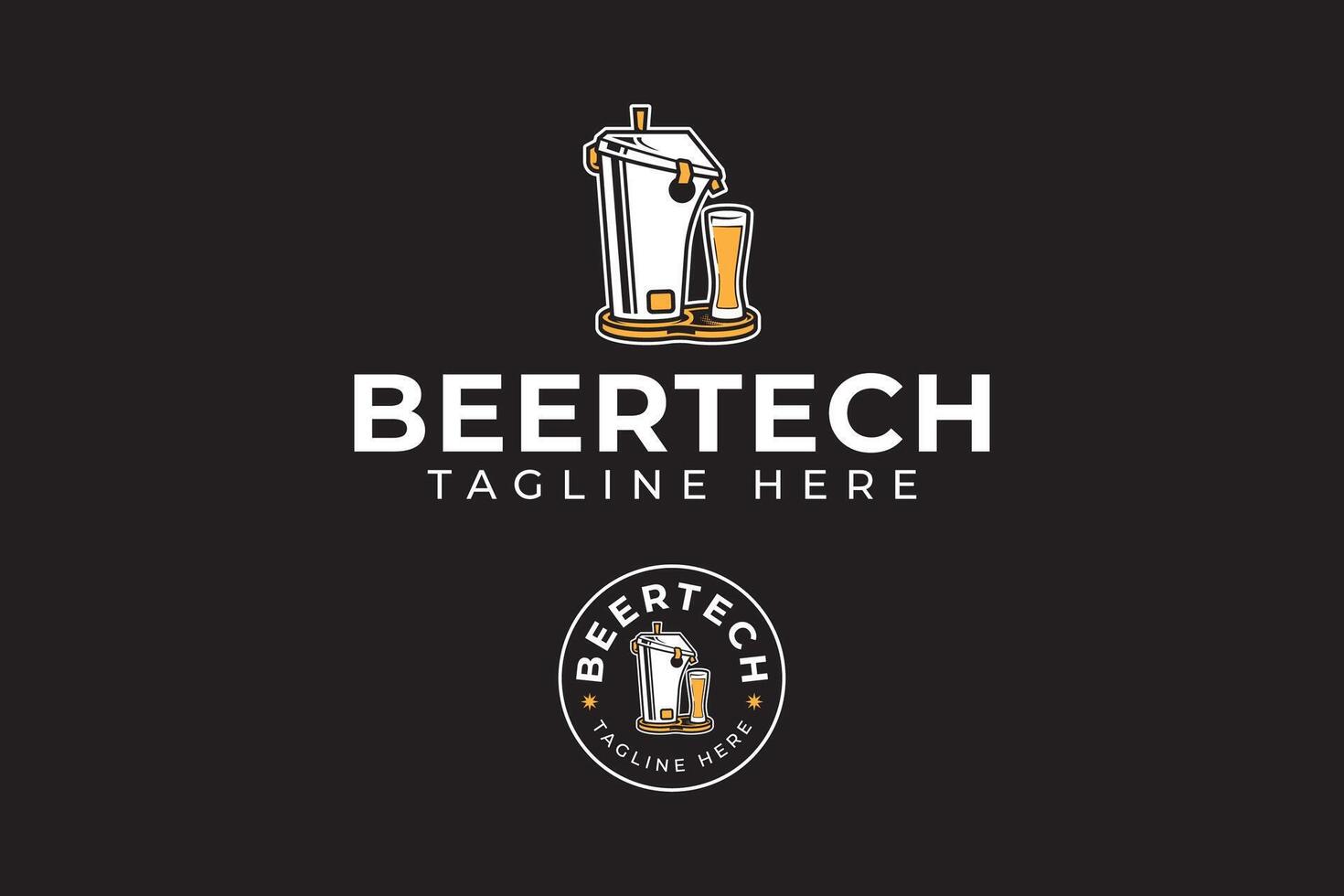 öl maskin teknologi logotyp design mall för bryggning öl företag företag vektor