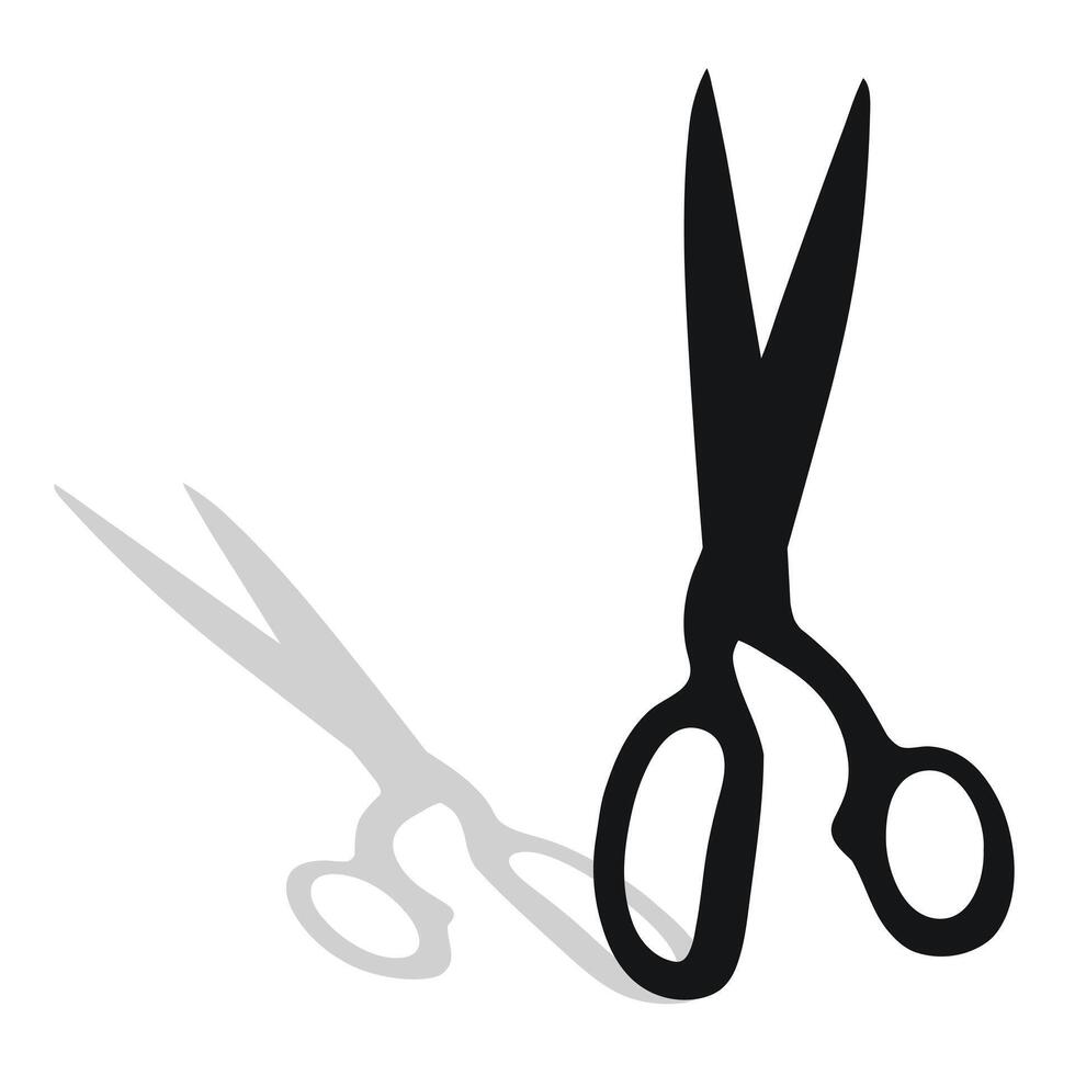 svart silhuett bild av sax. brevpapper, ficka, kök, manikyr, kirurgi, frisörer, skräddare, trädgård, hushåll vektor