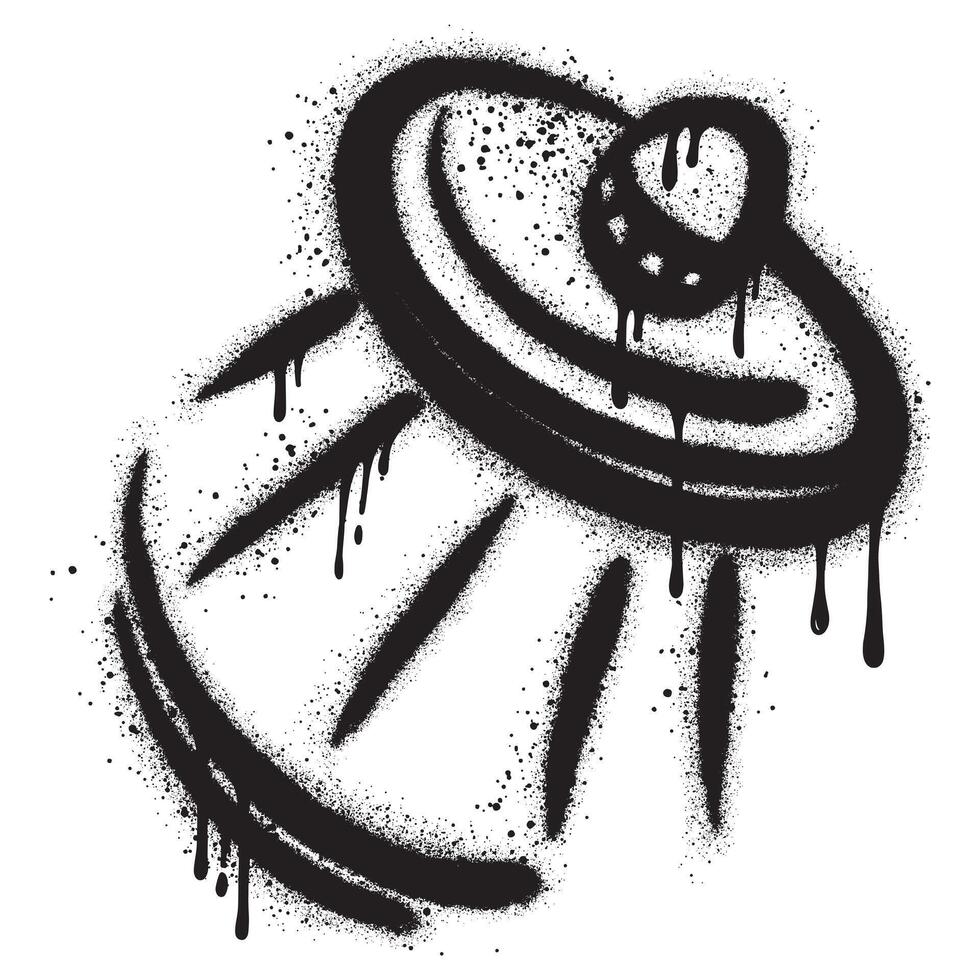 spray målad graffiti UFO ikon isolerat med en vit bakgrund. vektor design gata konst. eps 10.