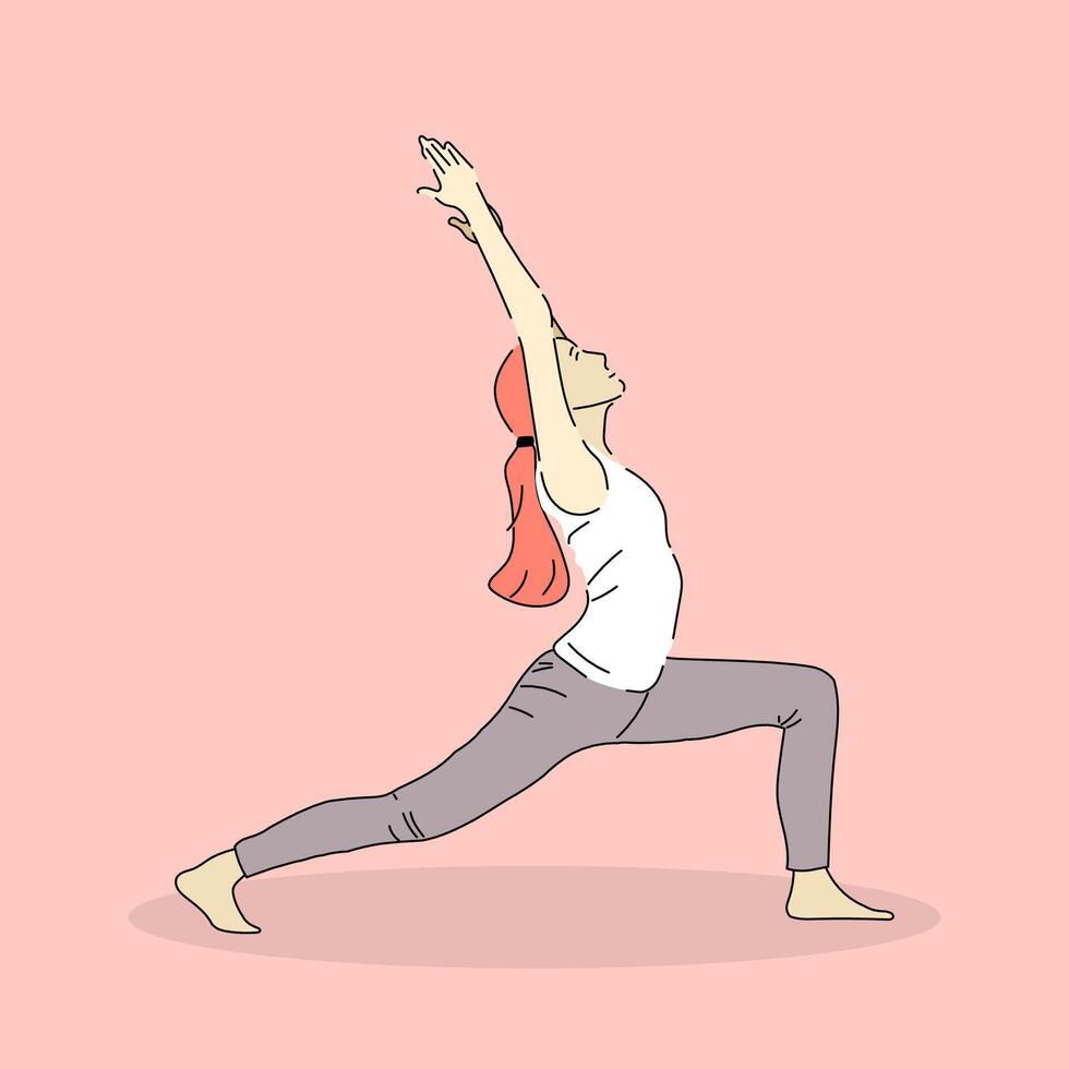 ästhetisch Yoga posiert Vektor mit Gesundheit und Körper Illustration