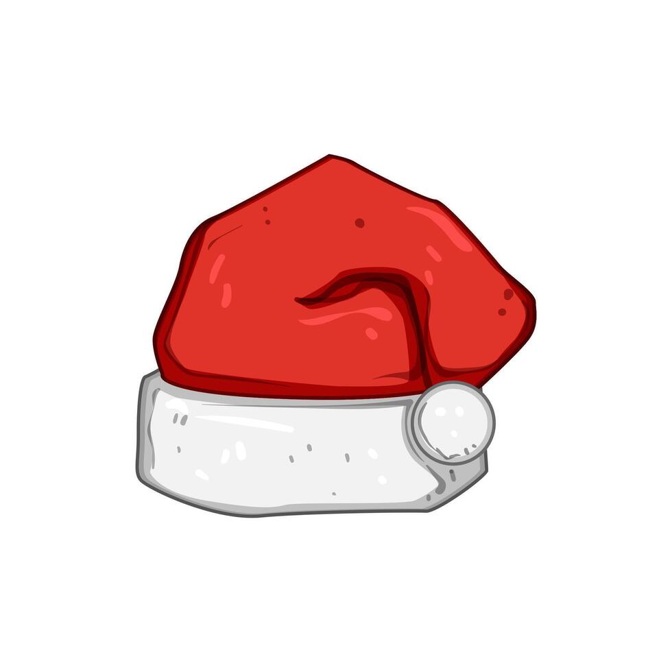 xmas hatt santa tecknad serie vektor illustration