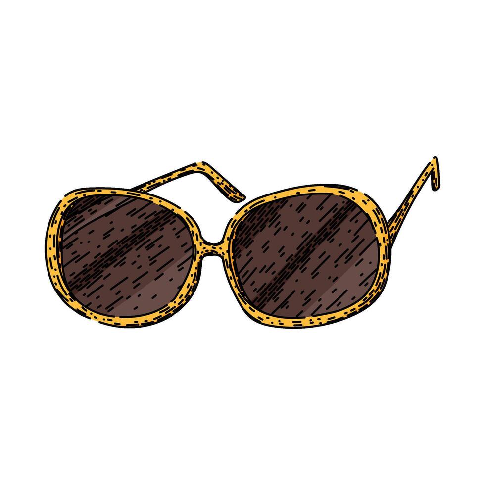 Sonnenbrille Sonnenbrille weiblich Jahrgang skizzieren Hand gezeichnet Vektor