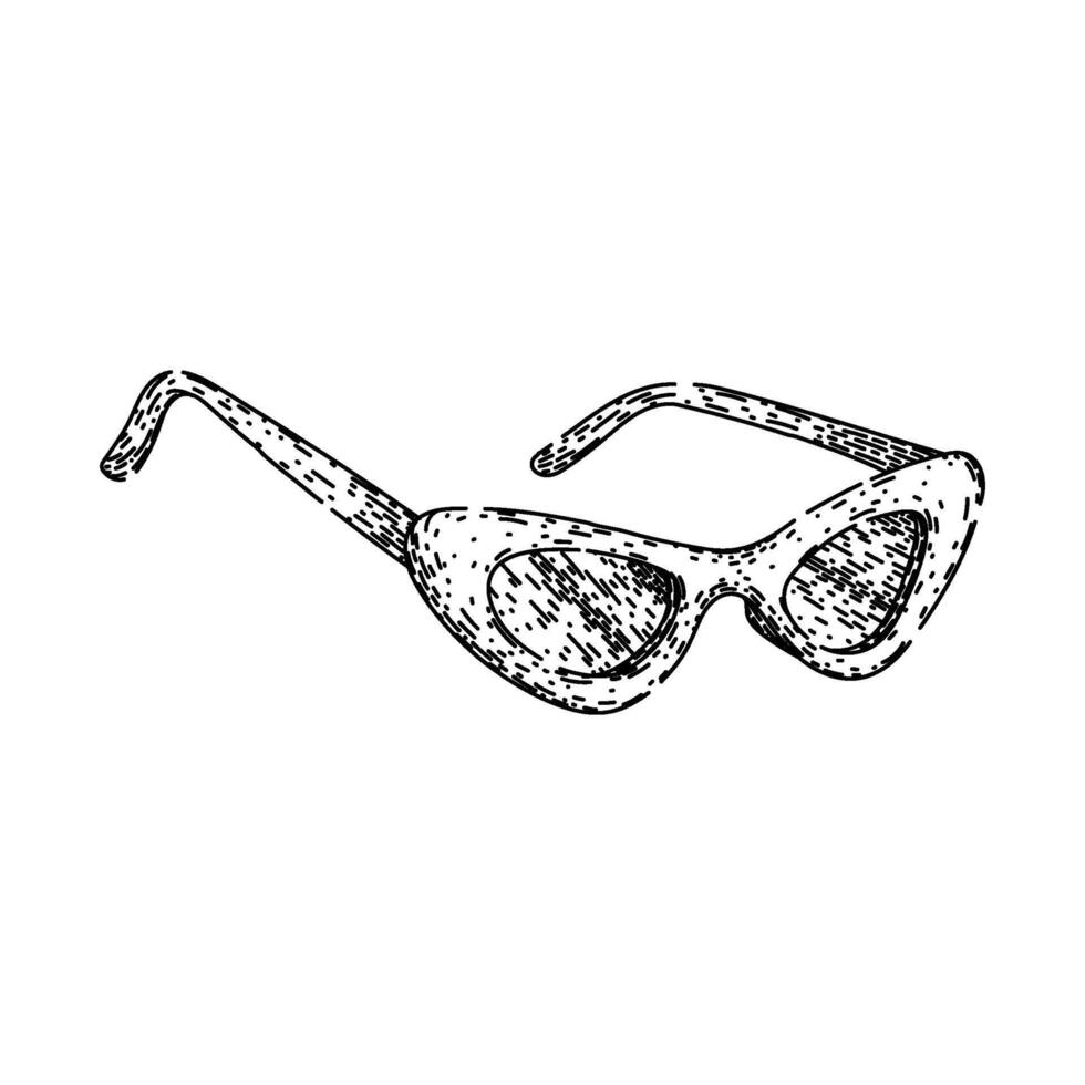 Sonnenbrille weiblich Jahrgang skizzieren Hand gezeichnet Vektor