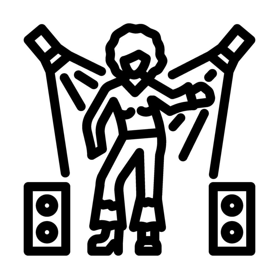 Königin Disko Party Linie Symbol Vektor Illustration