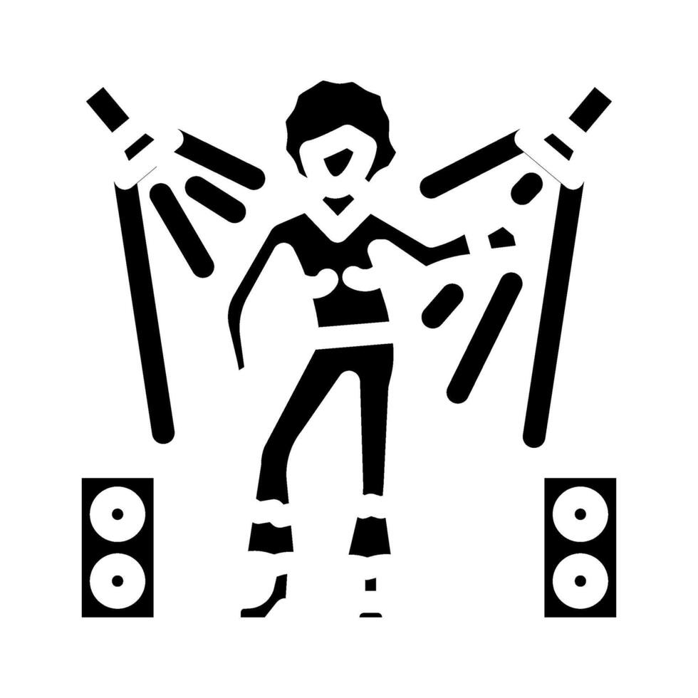 Königin Disko Party Glyphe Symbol Vektor Illustration