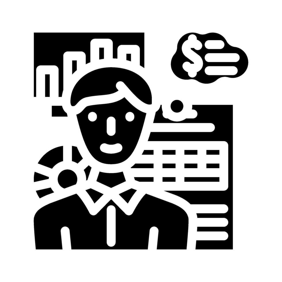 finansiell rådgivare glyf ikon vektor illustration