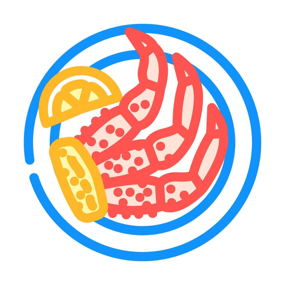 Krabbe Beine Meer Küche Farbe Symbol Vektor Illustration