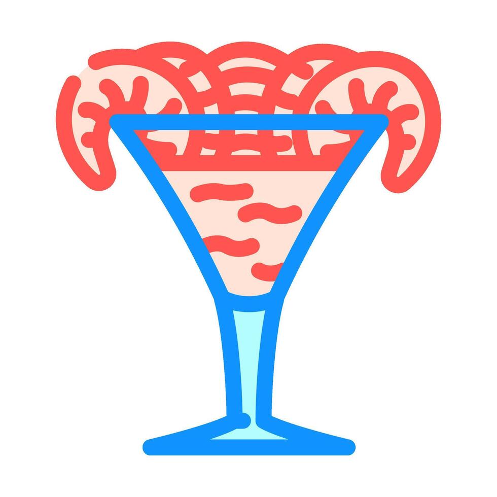 räka cocktail hav kök Färg ikon vektor illustration