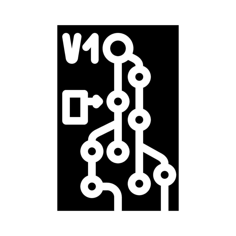 Ausführung Steuerung technisch Schriftsteller Glyphe Symbol Vektor Illustration