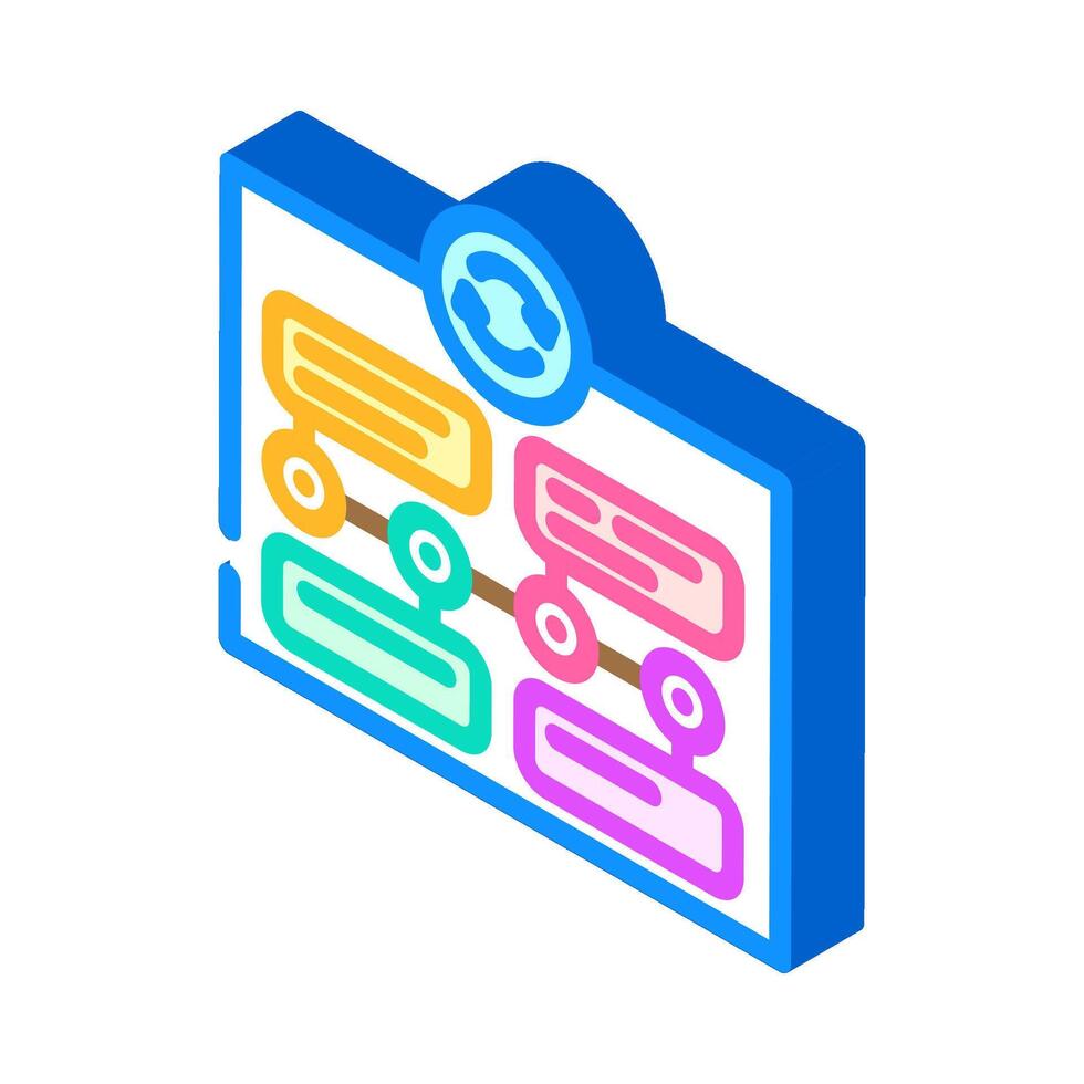 Inhalt Aktualisierung technisch Schriftsteller isometrisch Symbol Vektor Illustration