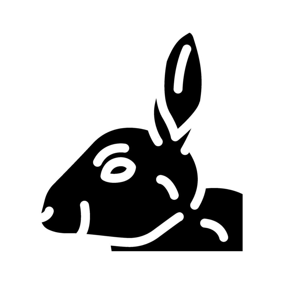 kanin djur- glyf ikon vektor illustration