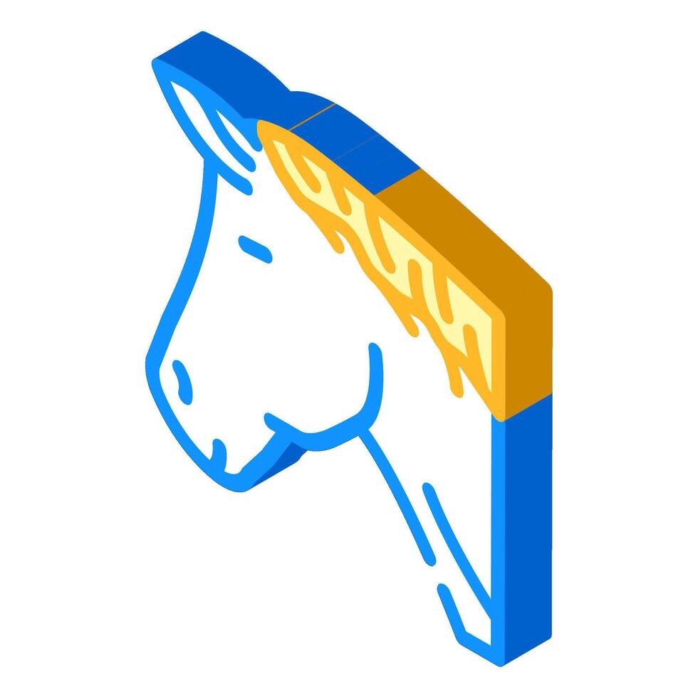 häst djur- isometrisk ikon vektor illustration