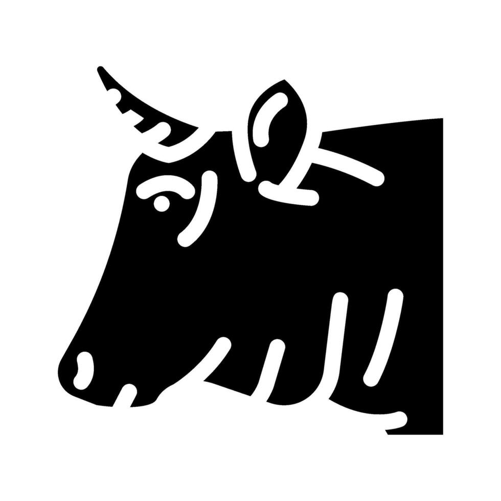 Kuh Tier Glyphe Symbol Vektor Illustration