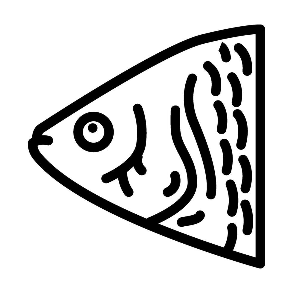 fisk djur- linje ikon vektor illustration