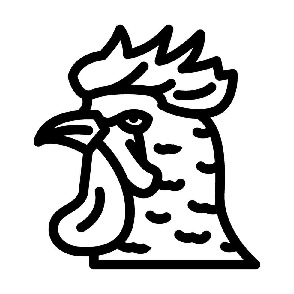 Hahn Tier Linie Symbol Vektor Illustration