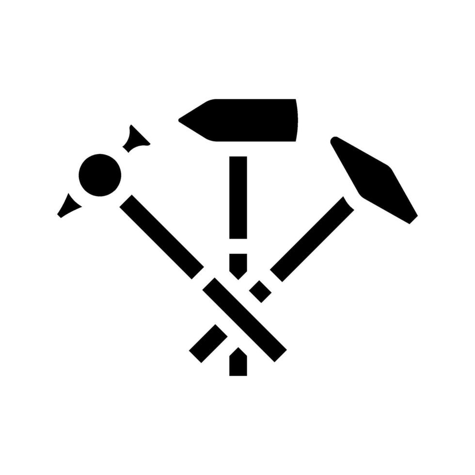 Hammer Schmied Metall Glyphe Symbol Vektor Illustration