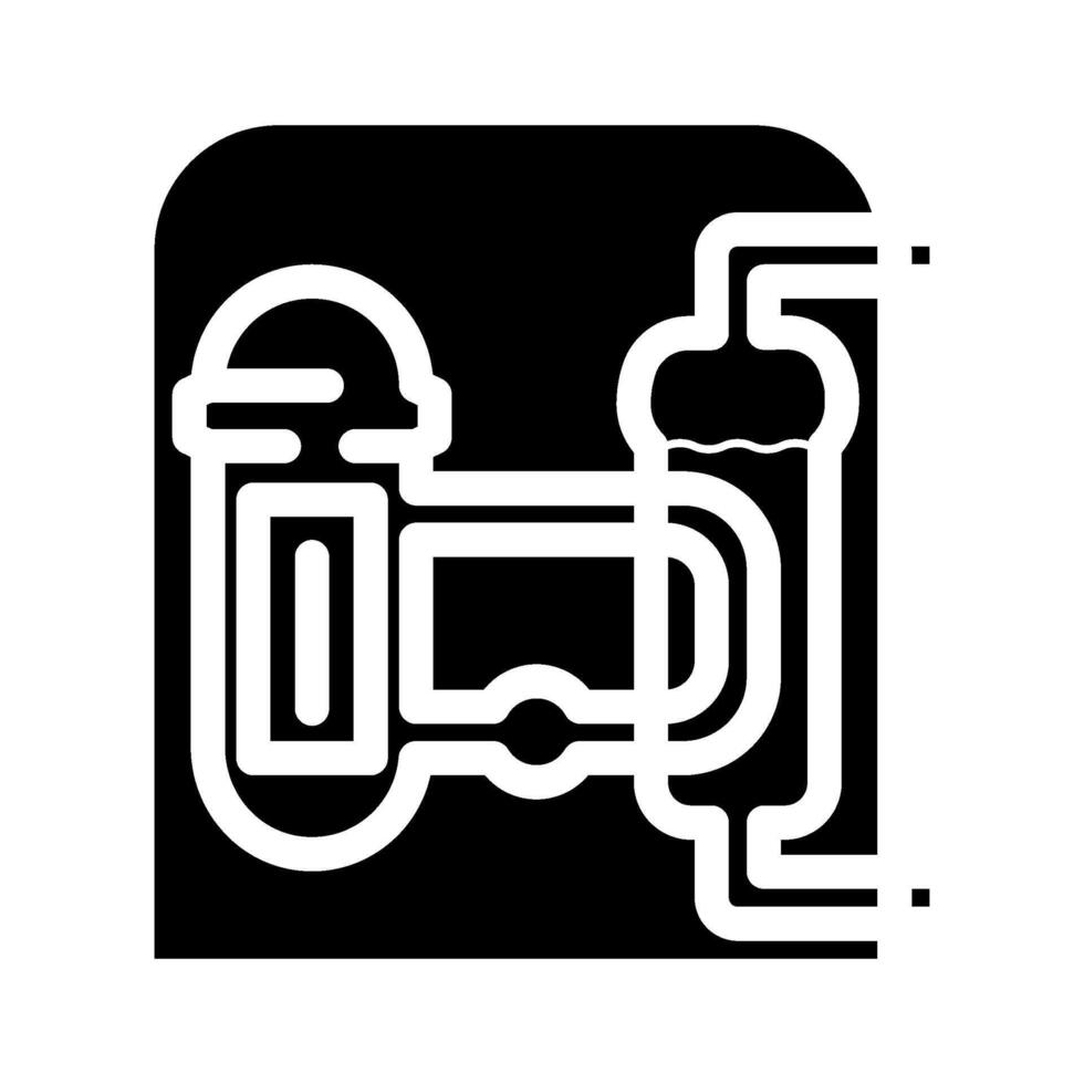 reaktor kärn energi glyf ikon vektor illustration