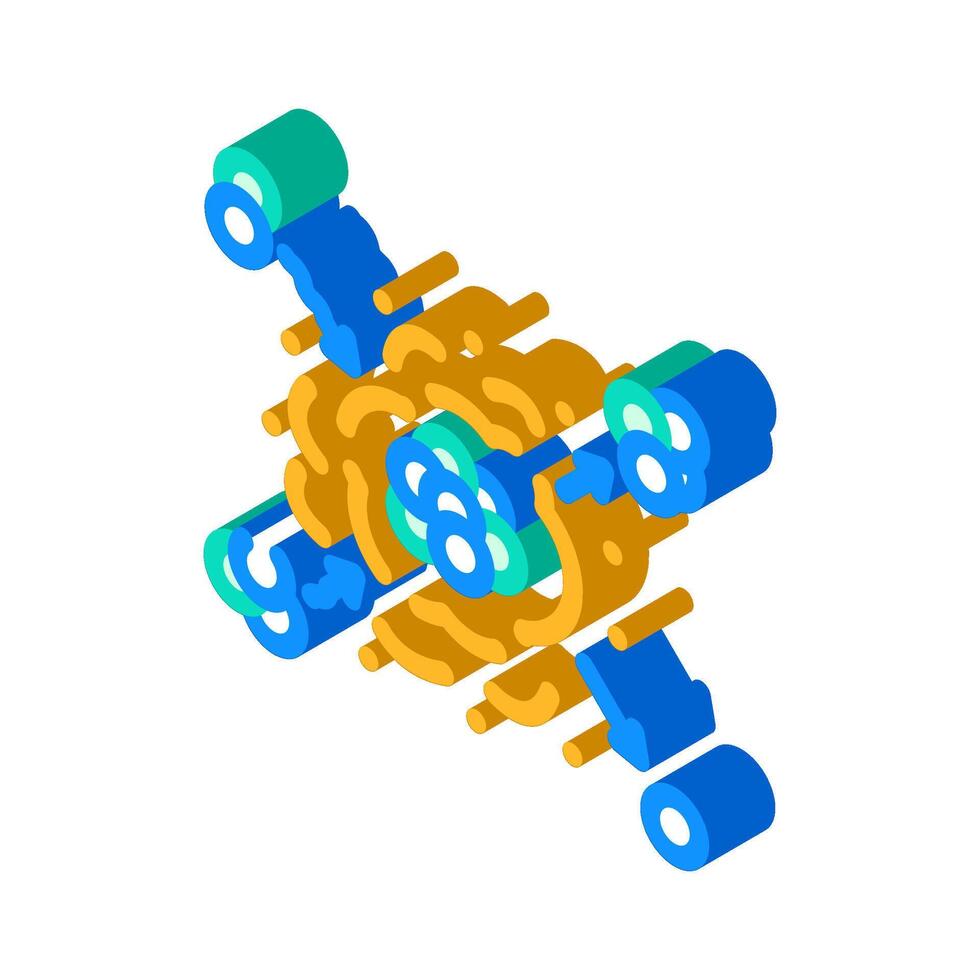 fusion kärn energi isometrisk ikon vektor illustration