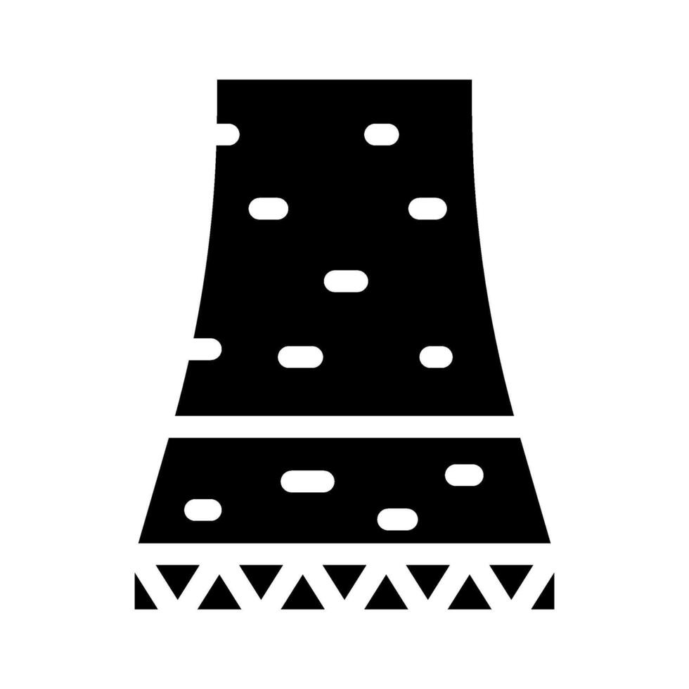 kyl- torn kärn energi glyf ikon vektor illustration