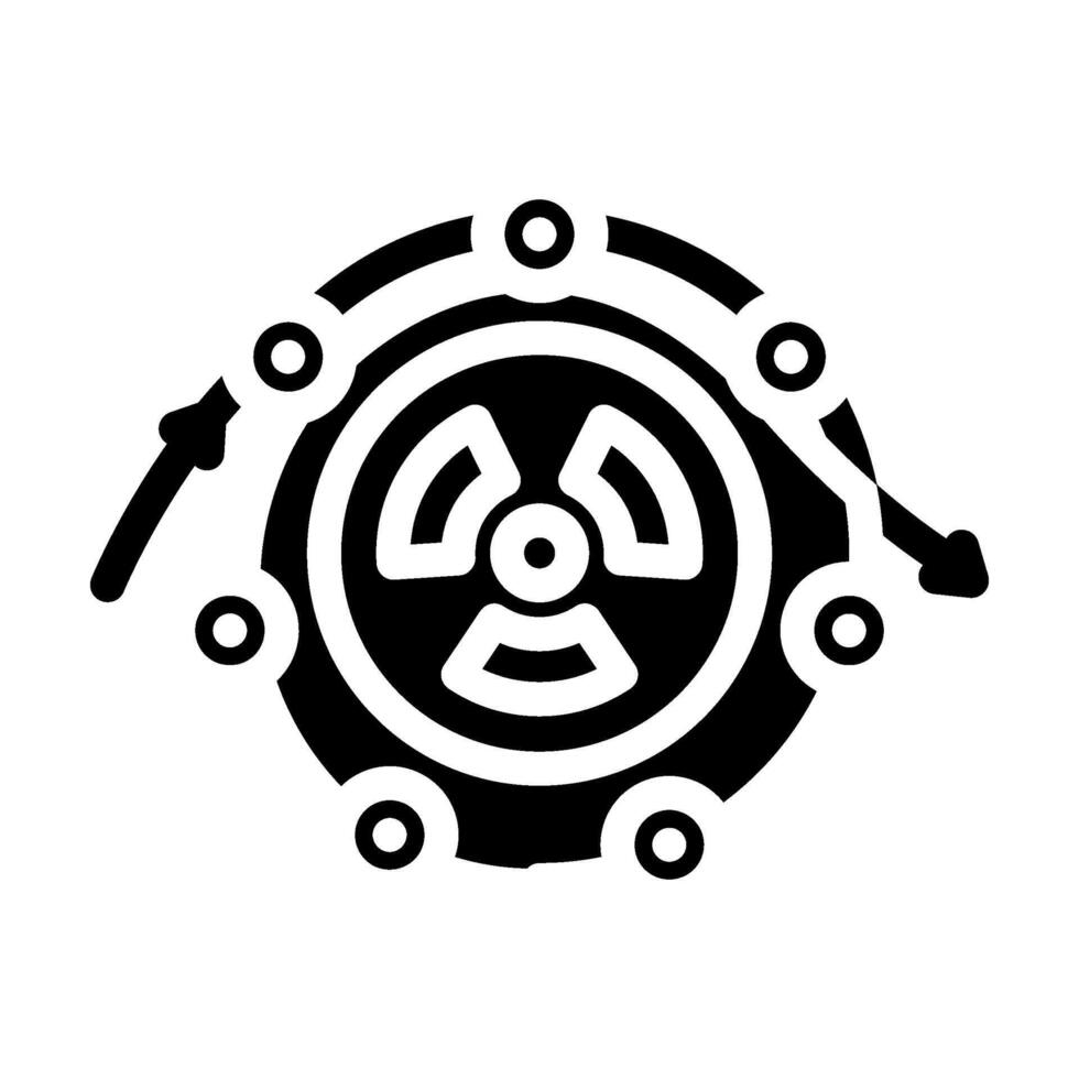 Treibstoff Zyklus nuklear Energie Glyphe Symbol Vektor Illustration