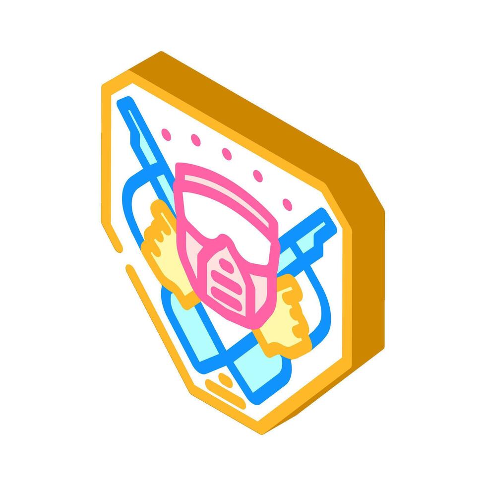 bricka paintball spel team isometrisk ikon vektor illustration