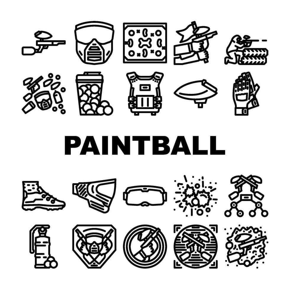 måla boll spel soldat ikoner uppsättning vektor