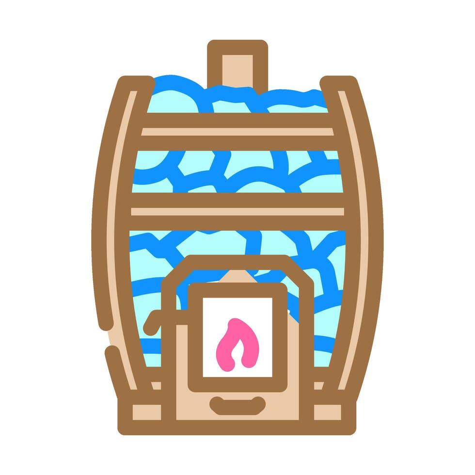 Herd Sauna Farbe Symbol Vektor Illustration