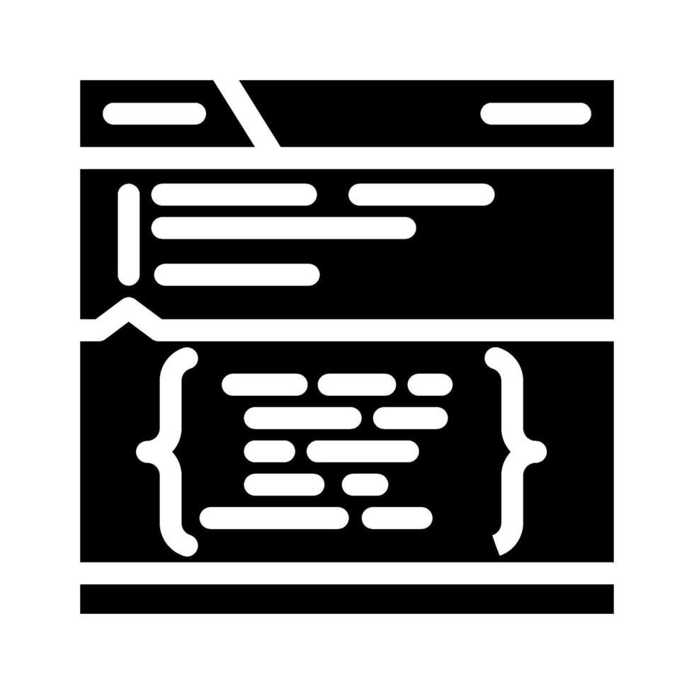 schema markup seo glyf ikon vektor illustration