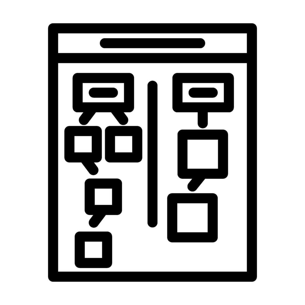 affinitet diagram ux ui design linje ikon vektor illustration