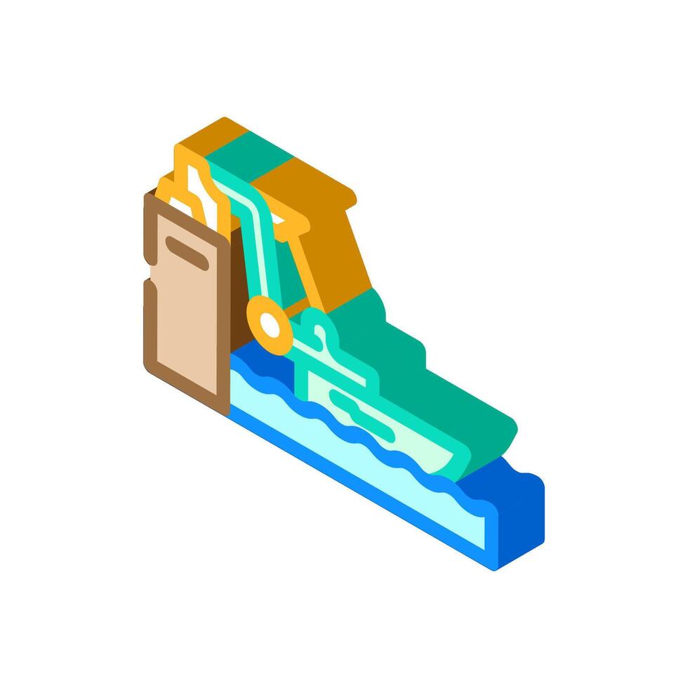 Welle Pflanze Gezeiten Leistung isometrisch Symbol Vektor Illustration