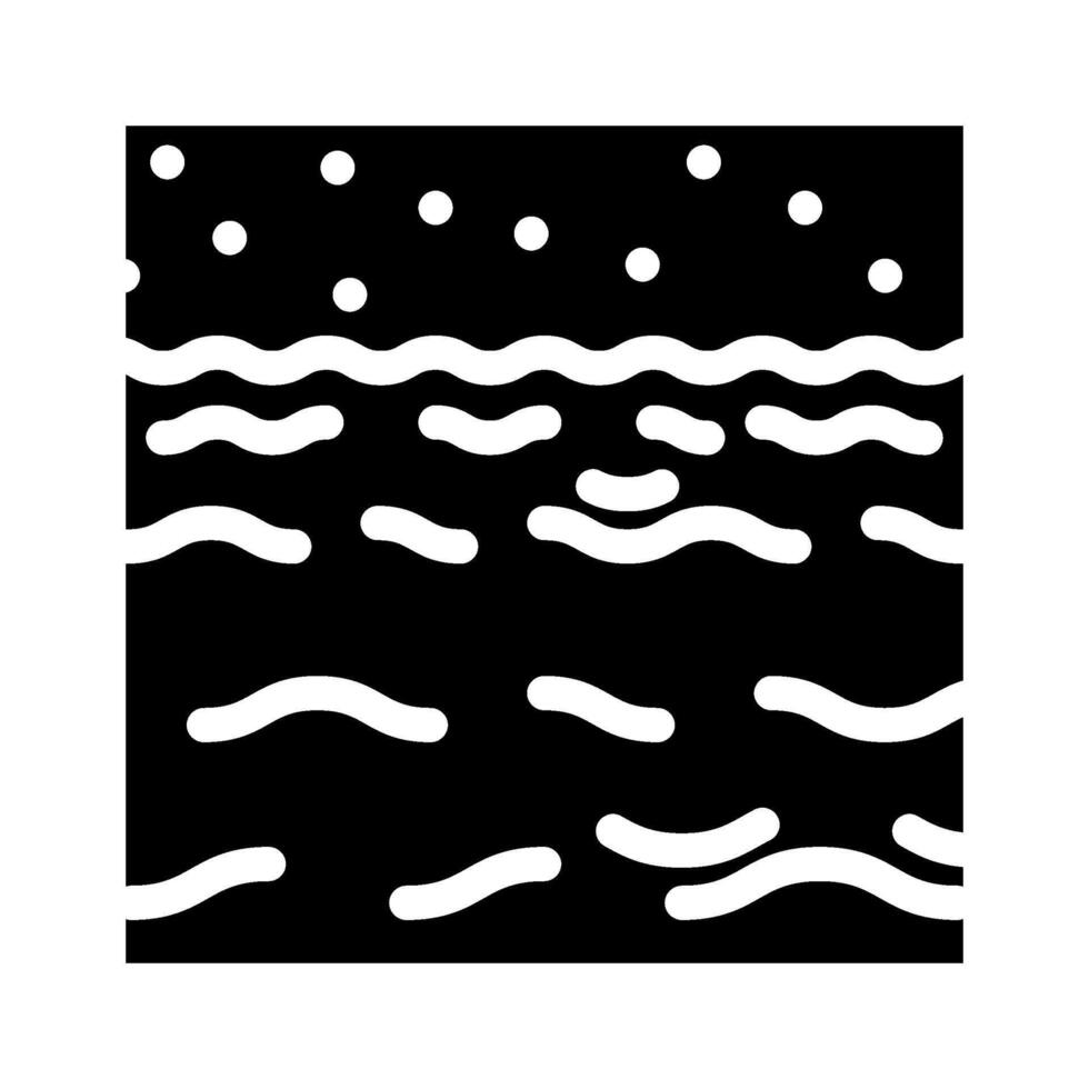 hav vågor tidvattens- kraft glyf ikon vektor illustration