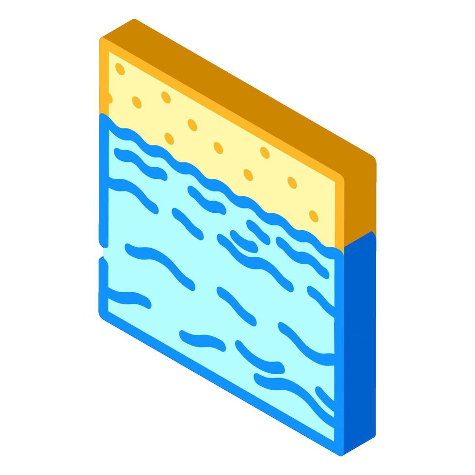 hav vågor tidvattens- kraft isometrisk ikon vektor illustration