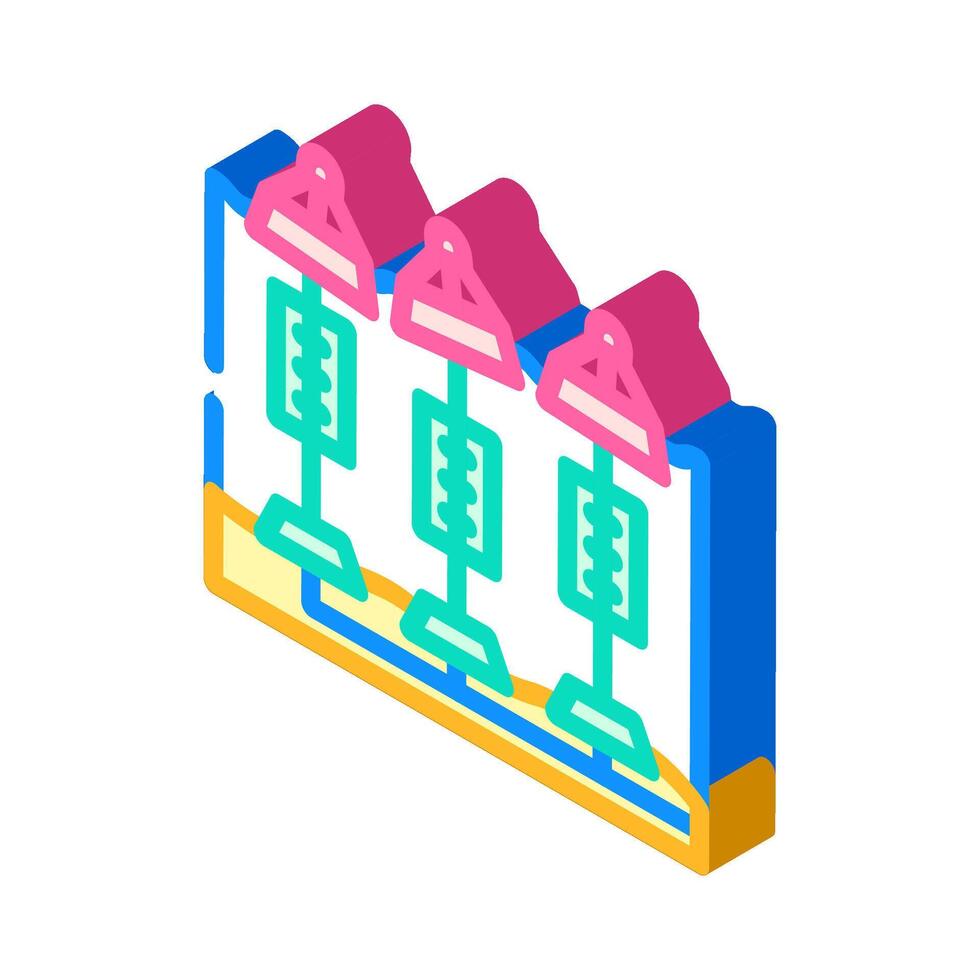 Welle Energie Bauernhof Gezeiten Leistung isometrisch Symbol Vektor Illustration