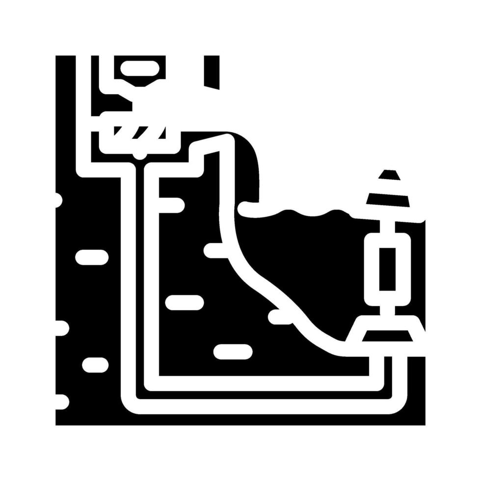 Drachen System Gezeiten Leistung Glyphe Symbol Vektor Illustration