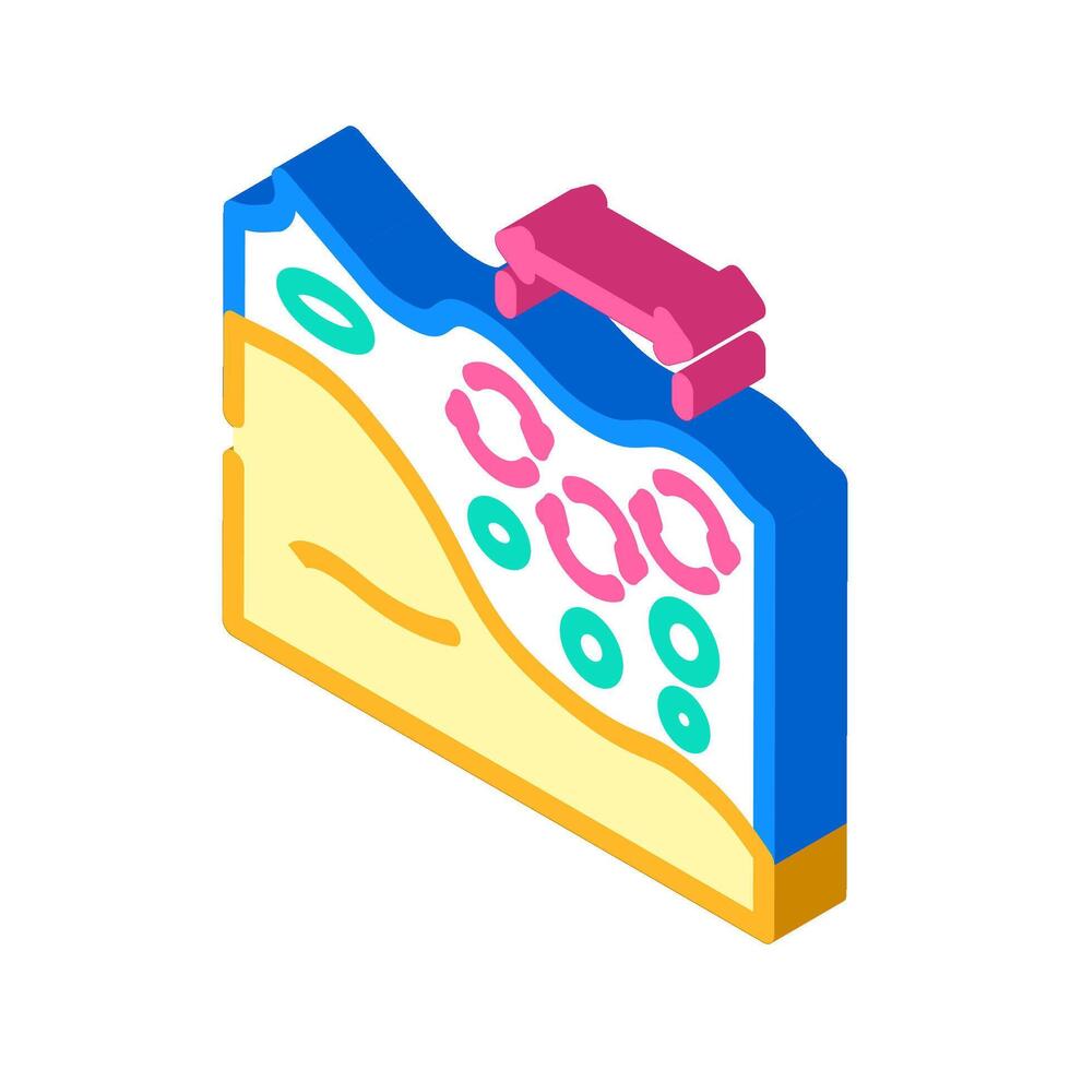 Strom Generator Gezeiten Leistung isometrisch Symbol Vektor Illustration