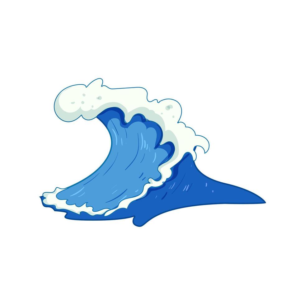 Element Ozean Wellen Karikatur Vektor Illustration